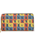 Frenchie Pop Art Pawfection Grid Zipper Wallet