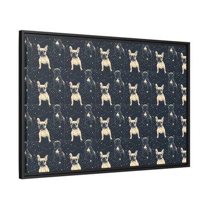 Frenchie Celestial Soar Matte Canvas, Framed