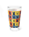 Frenchie Pop Art Pawfection Grid Mixing Glass, 16oz