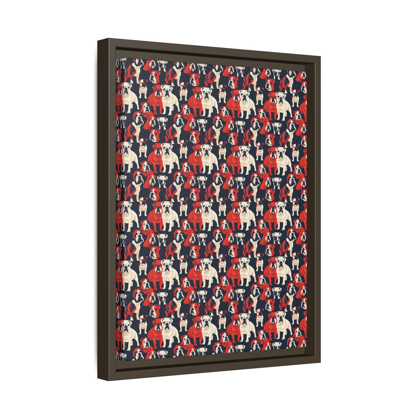 Bulldoggy Bliss Chomper Matte Canvas, Framed