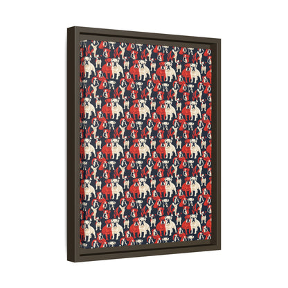 Bulldoggy Bliss Chomper Matte Canvas, Framed