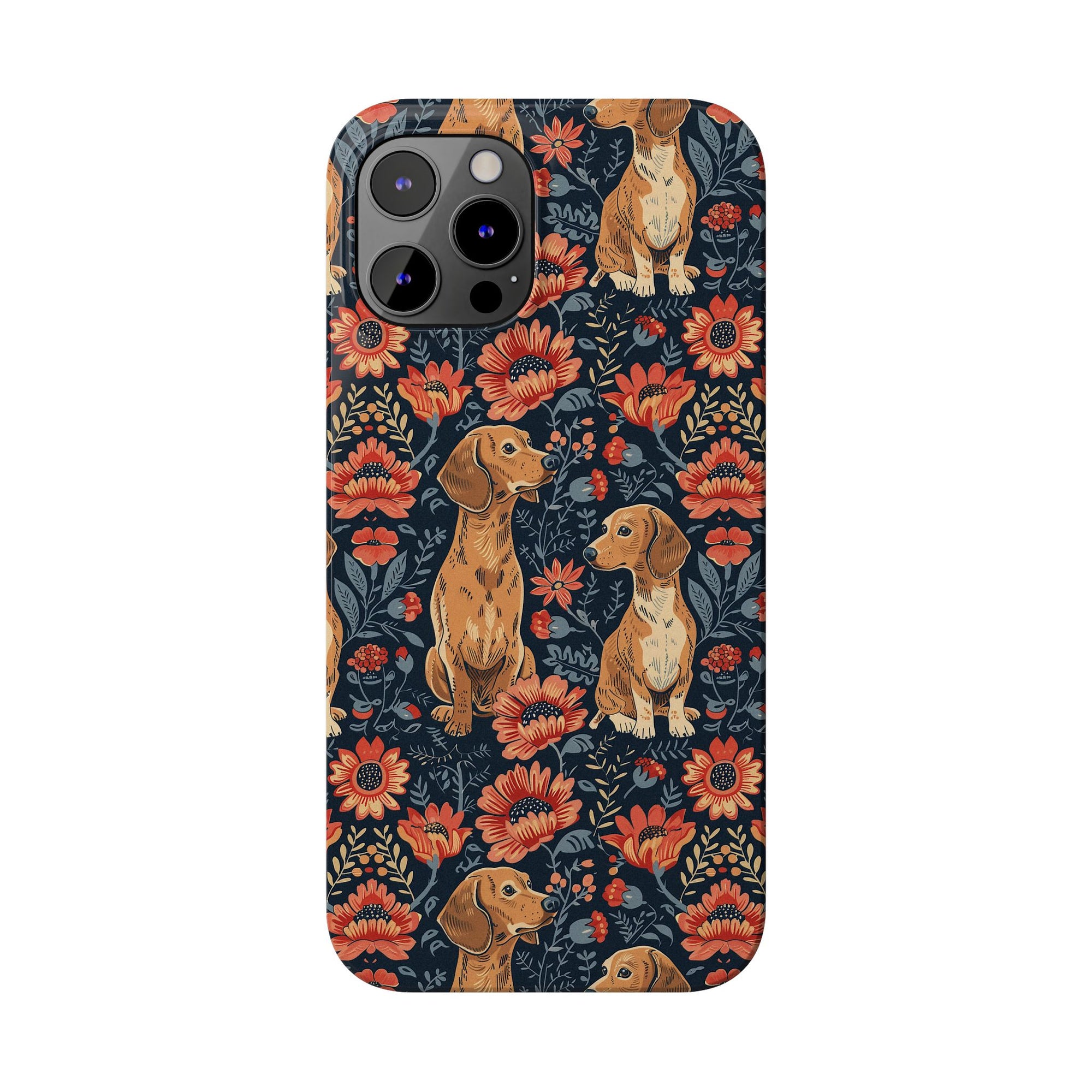 Floral Pawsome Dachsund Delight Slim Phone Cases