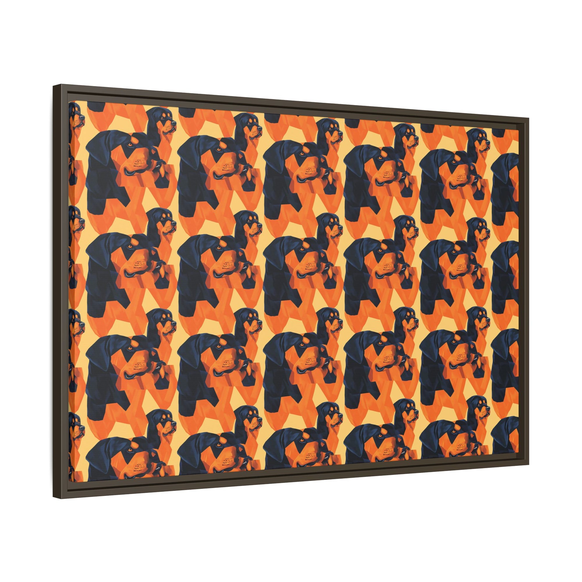 Rottweiler Chic Pawsitivity Matte Canvas, Framed