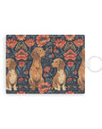 Floral Pawsome Dachsund Delight Leather Card Holder