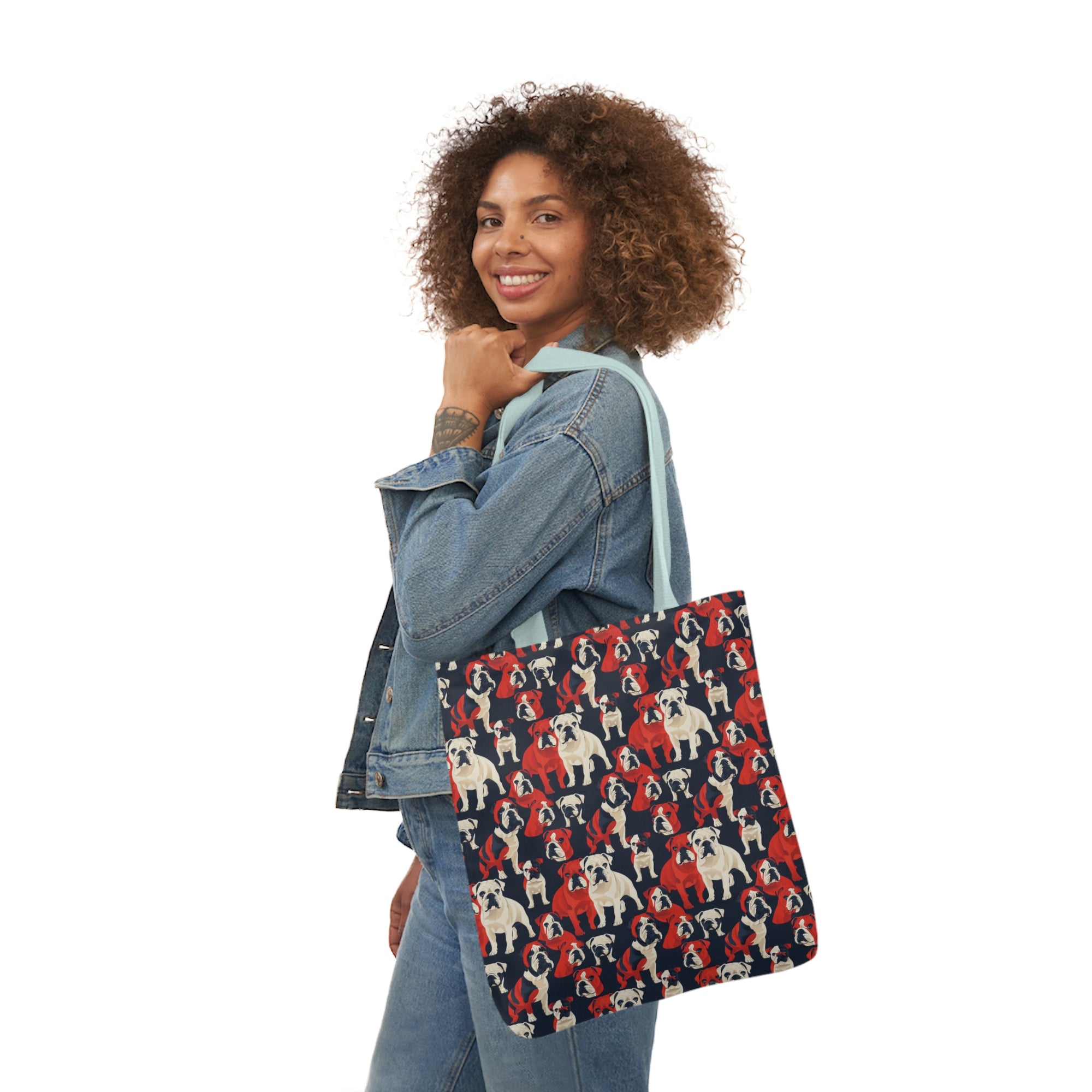 Bulldoggy Bliss Chomper Canvas Tote Bag