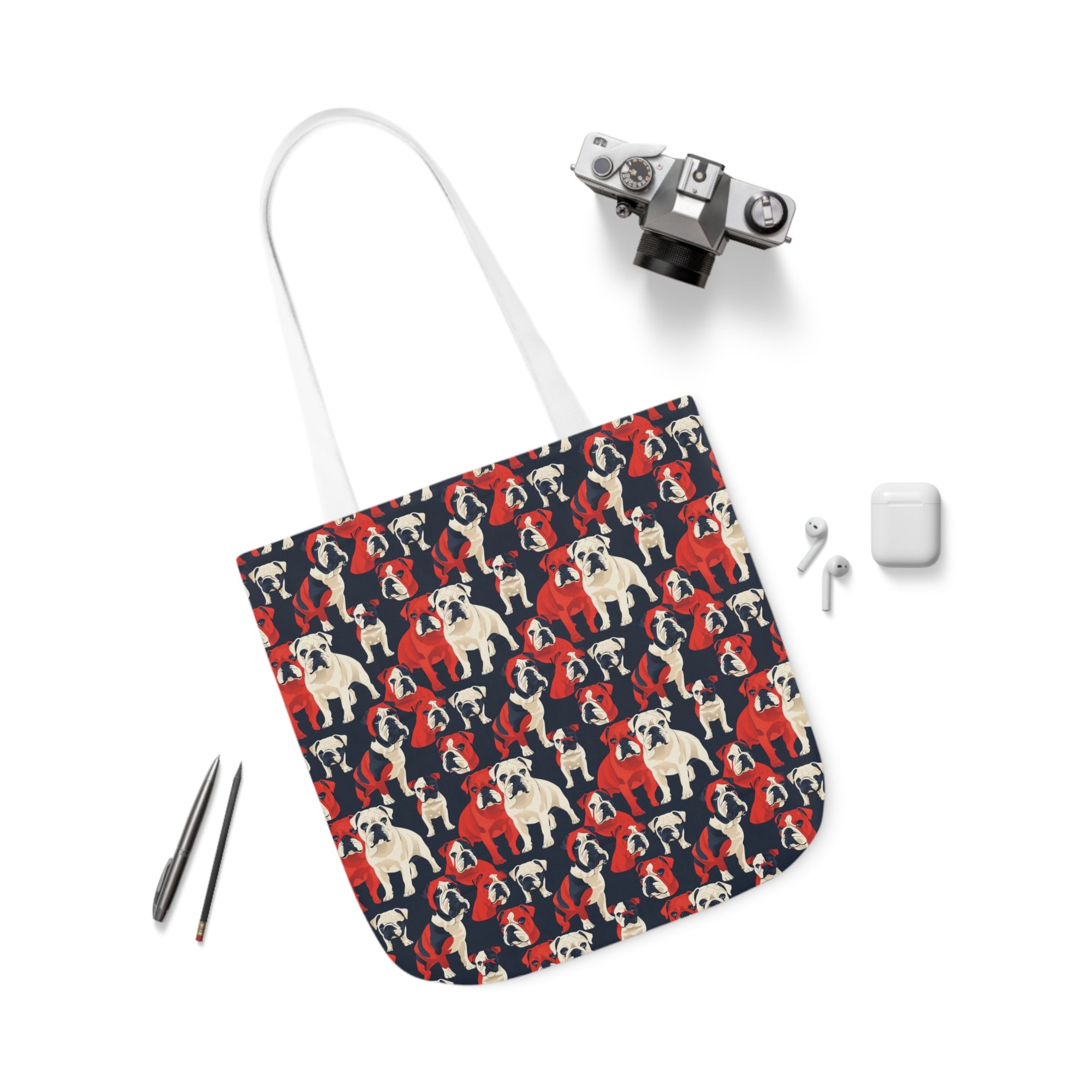 Bulldoggy Bliss Chomper Canvas Tote Bag