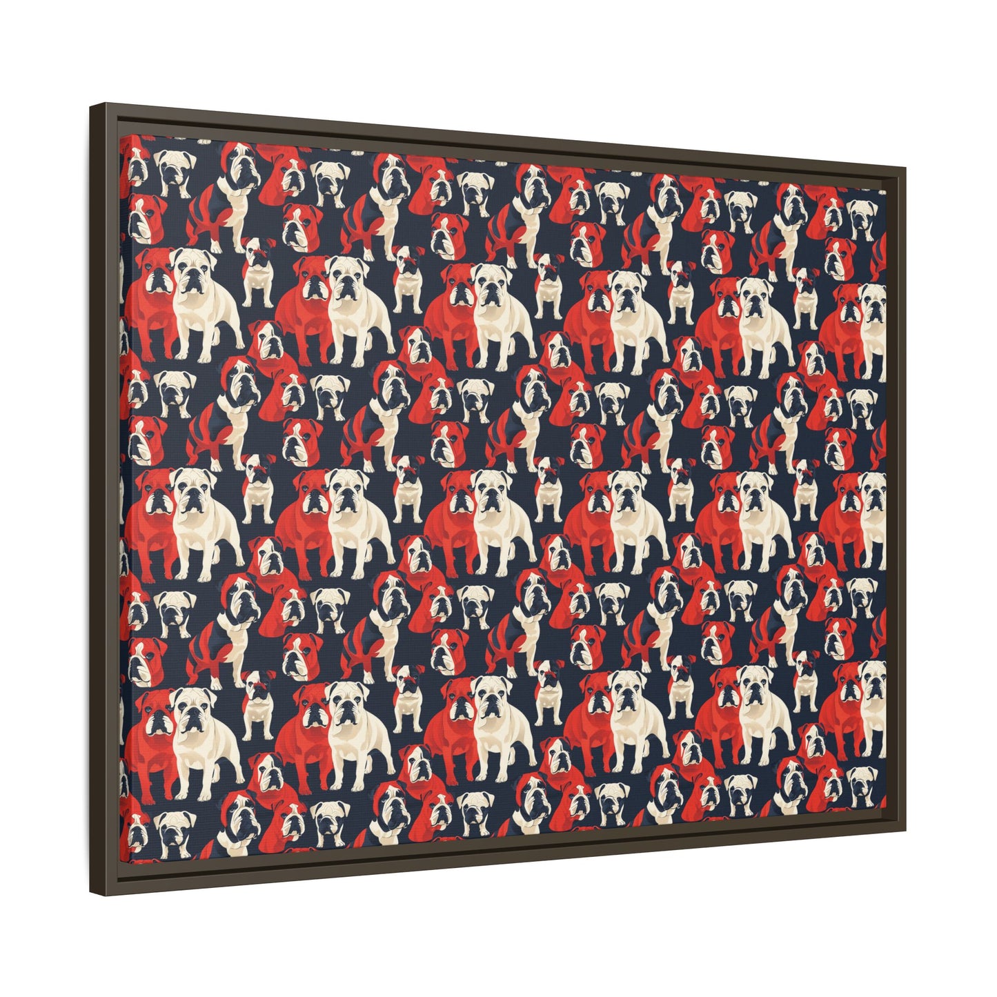 Bulldoggy Bliss Chomper Matte Canvas, Framed