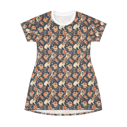 Blooming Bulldog Beauty T-Shirt Dress