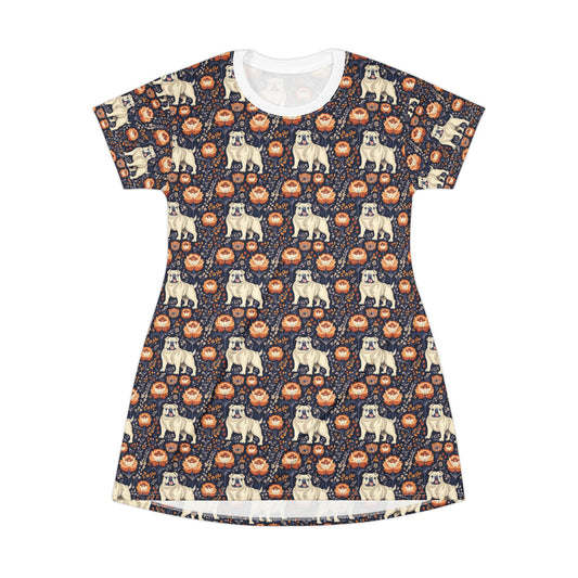 Bulldog Blossom Bonanza T-Shirt Dress