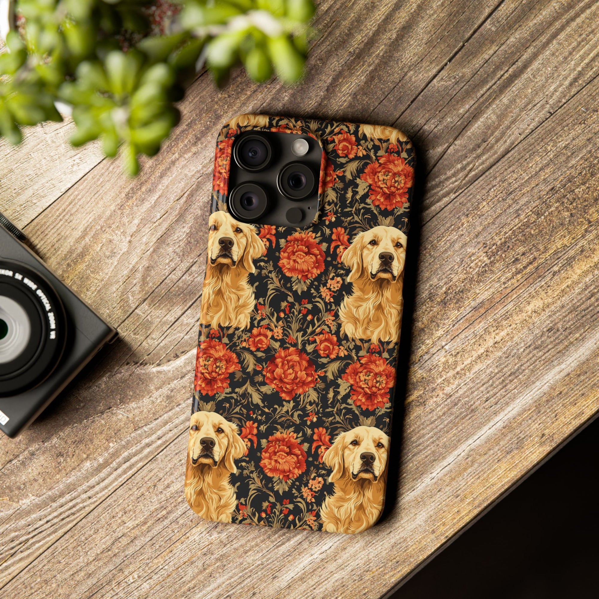 Golden Pawsatronic Tapestry Slim Phone Cases