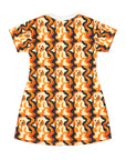 Golden Woof Abstract Glamour T-Shirt Dress