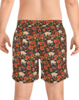 Pug Paradise Playpen Men's Mid-Length Swim Shorts