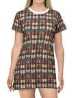 Pawsome Rottweiler Royalty Plaid T-Shirt Dress