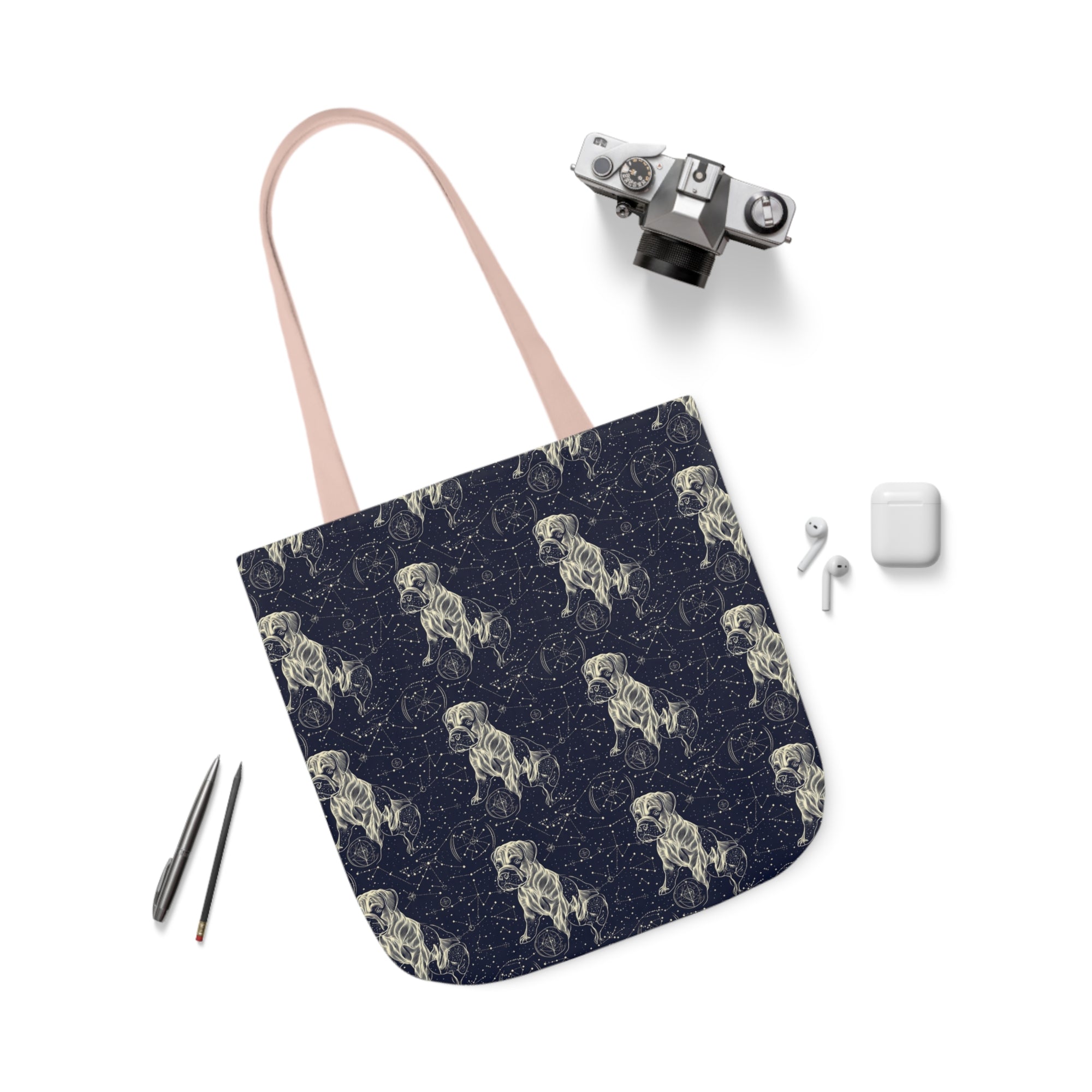 Celestial Boxer Bliss Canvas Tote Bag