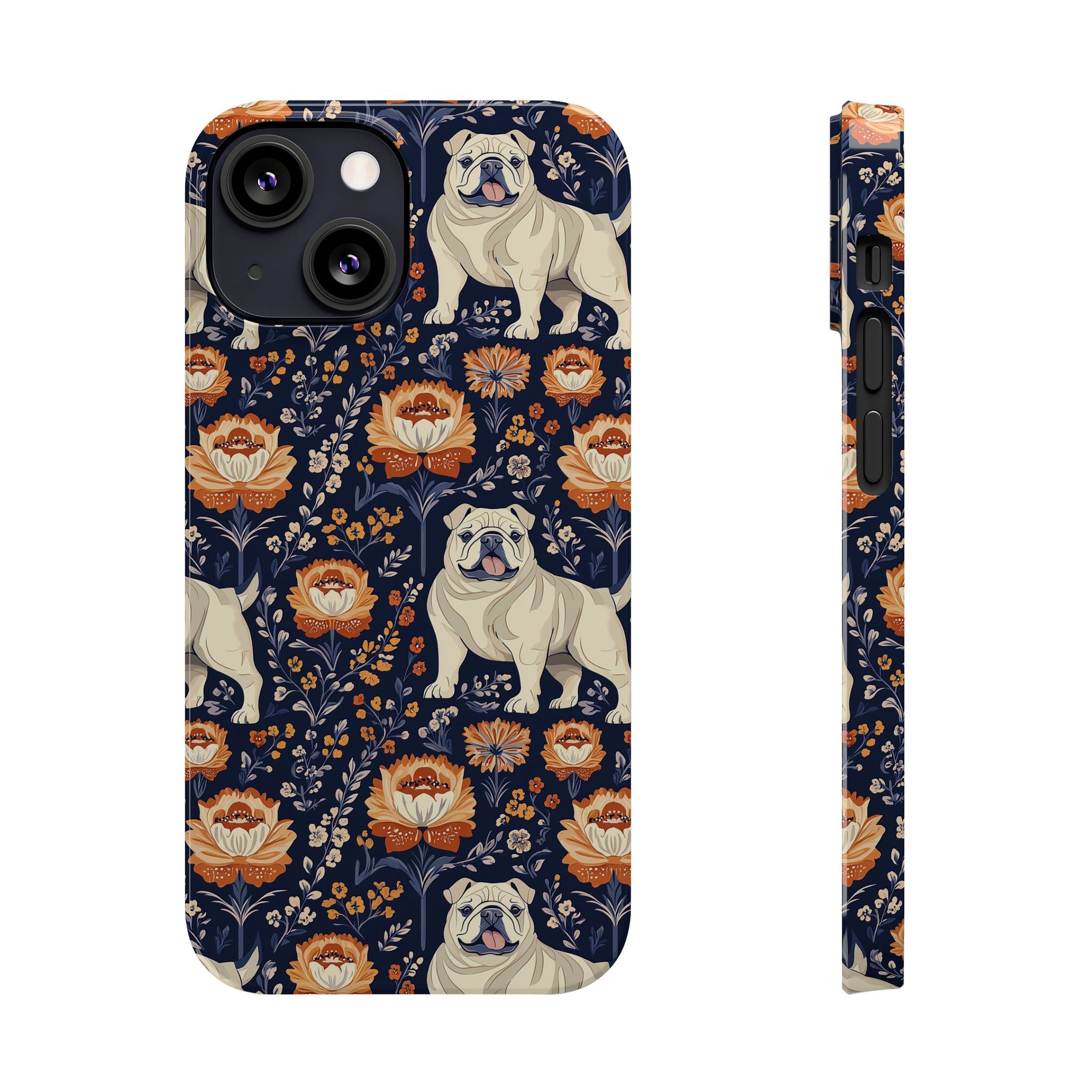 Bulldog Blossom Bonanza Slim Phone Cases