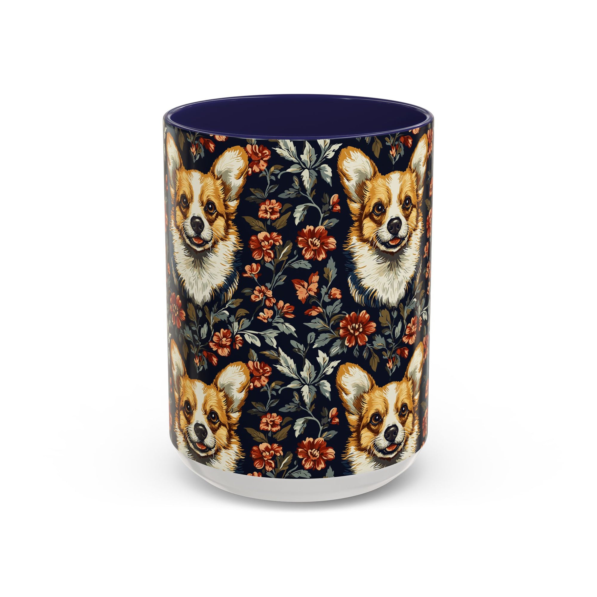 Floofy Corgi Blossom Blast Accent Coffee Mug