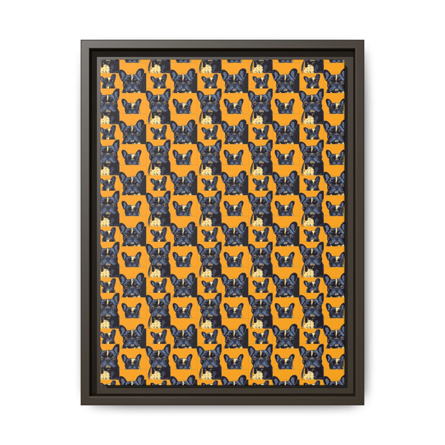 Frenchie Pawsitively Pawsome Peek-a-Boo Perfection Matte Canvas, Framed