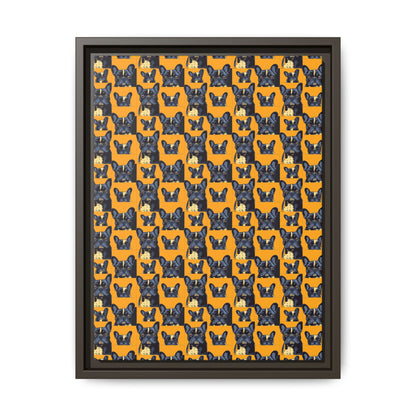 Frenchie Pawsitively Pawsome Peek-a-Boo Perfection Matte Canvas, Framed