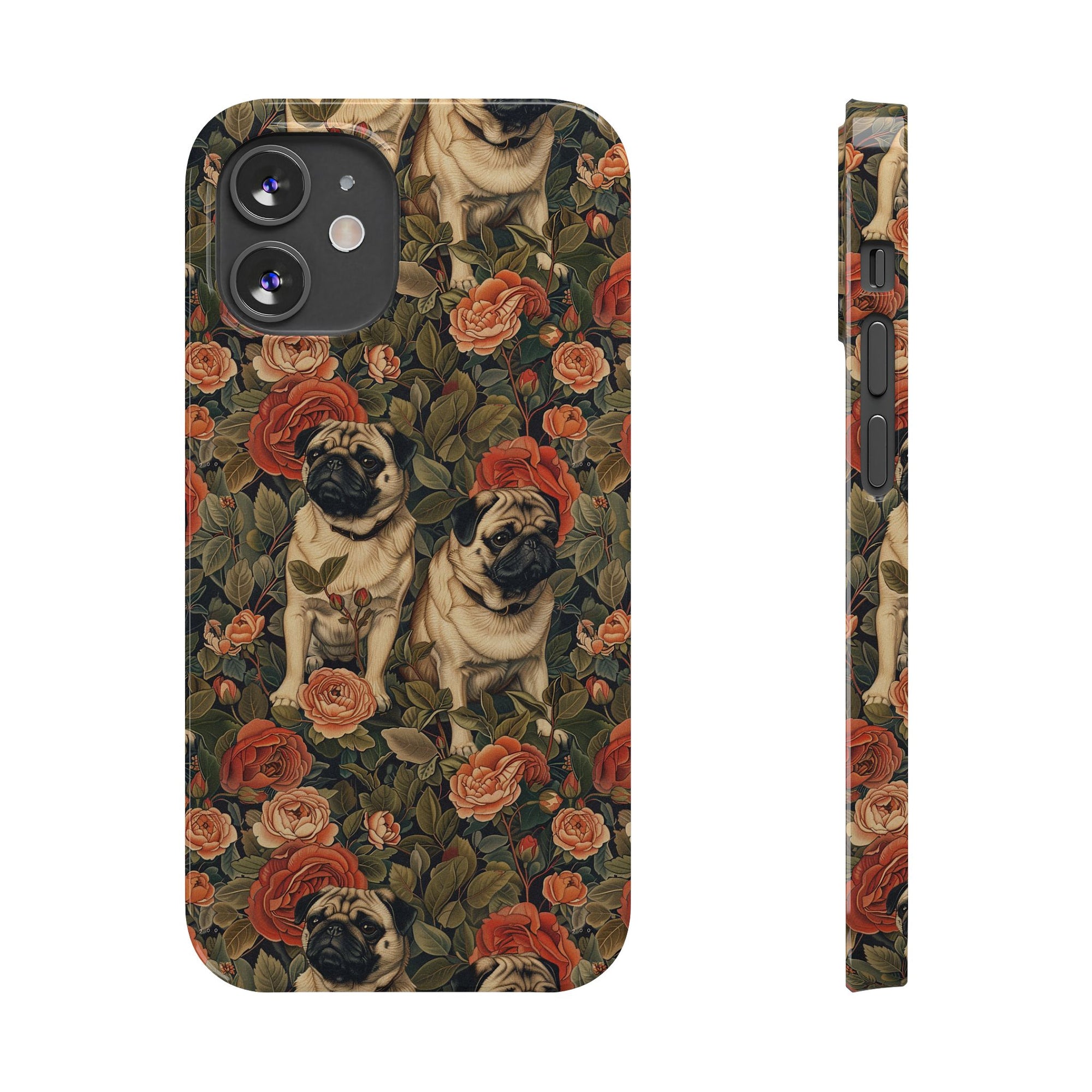 Blooming Pug Paradise Slim Phone Cases