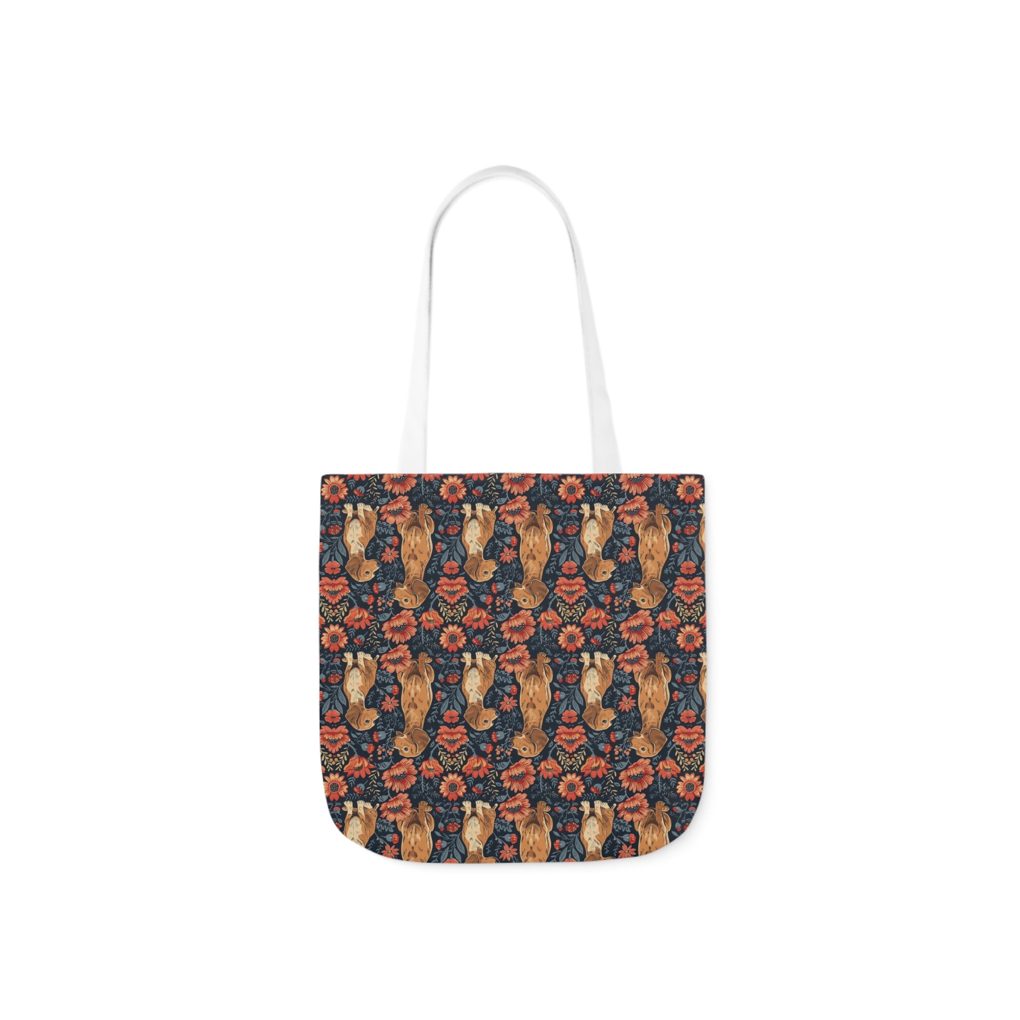 Floral Pawsome Dachsund Delight Canvas Tote Bag