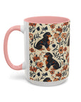 Blossoming Dachshunds Delight Accent Coffee Mug