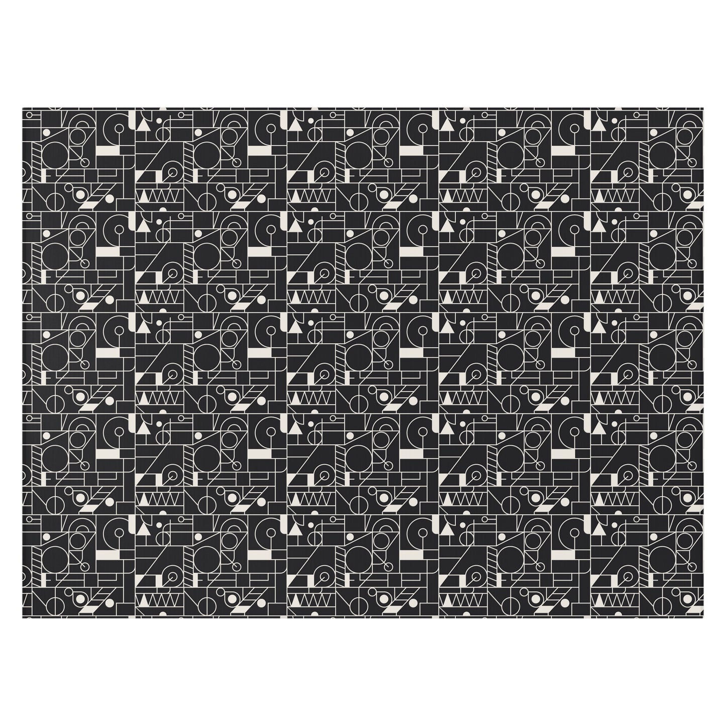 Monochrome Mosaic: Geometric Dornier Rug