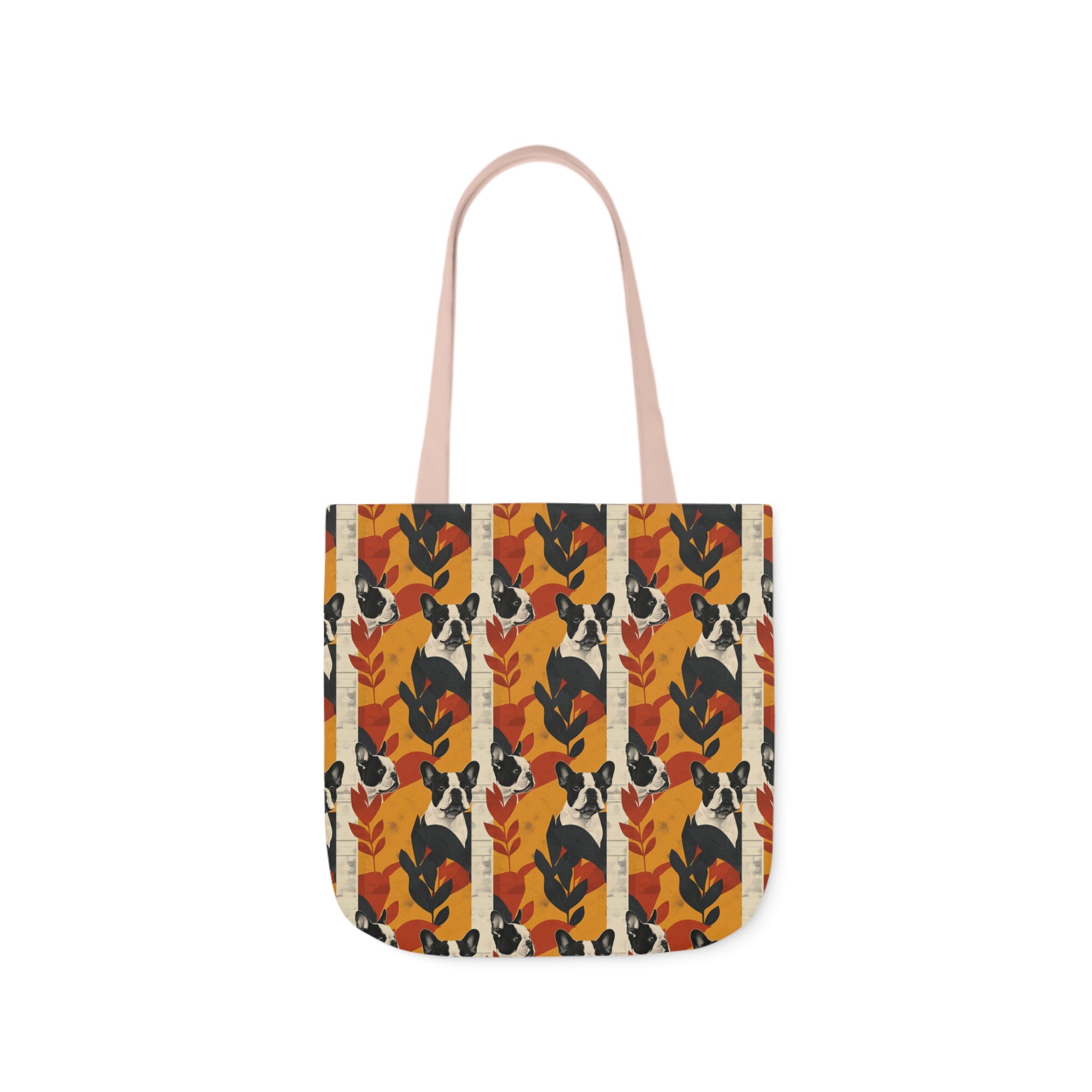 Chic Frenchie Charm Canvas Tote Bag