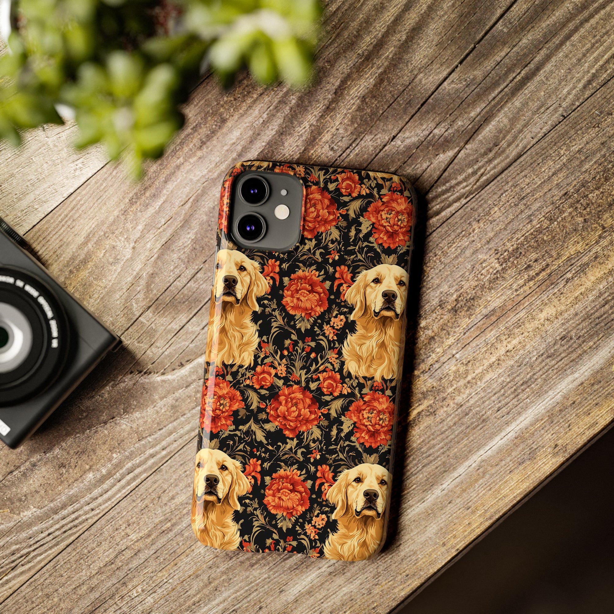 Golden Pawsatronic Tapestry Slim Phone Cases