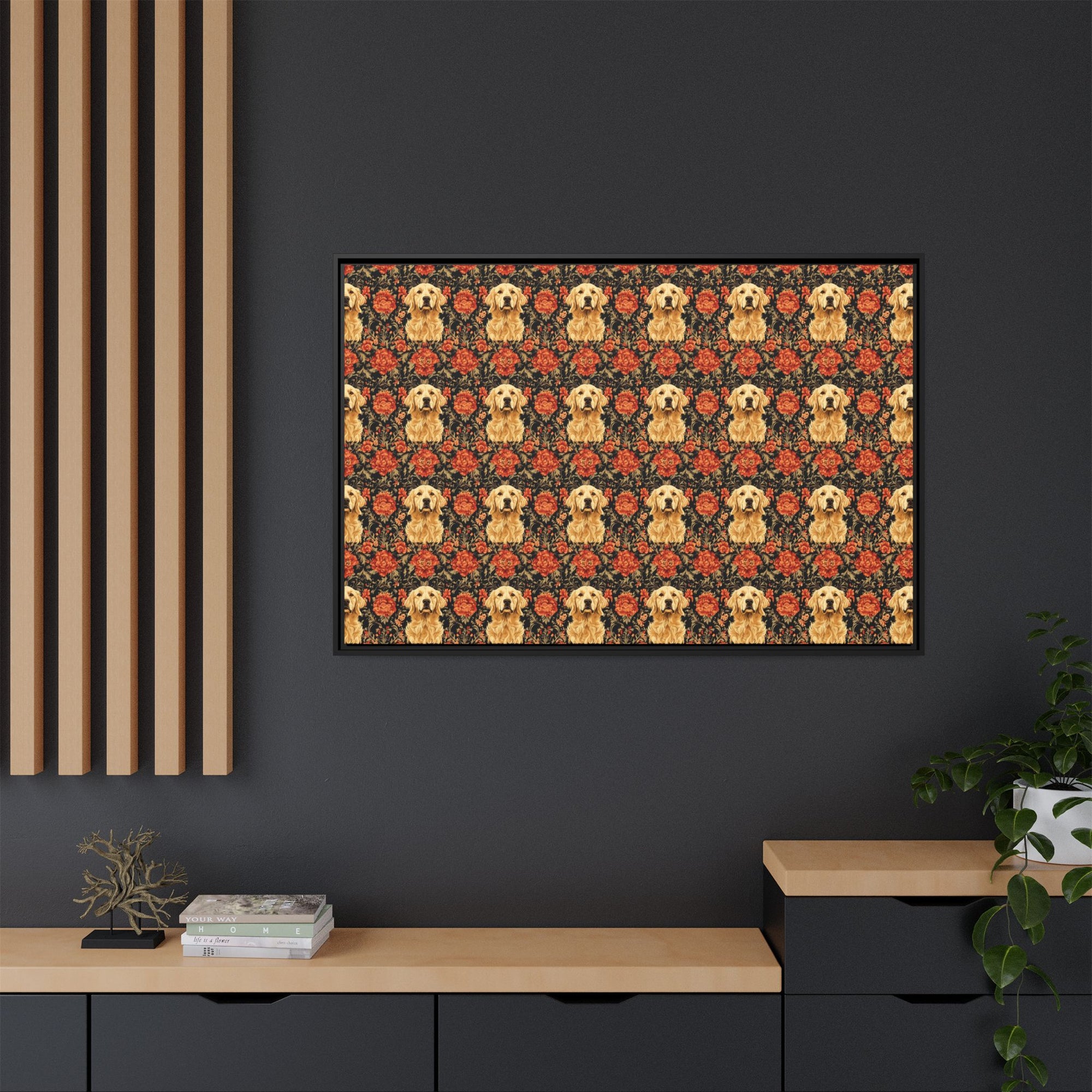 Golden Pawsatronic Tapestry Matte Canvas, Framed