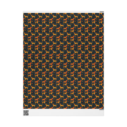 Dapper Dachshund Noir Glow Wrapping Paper