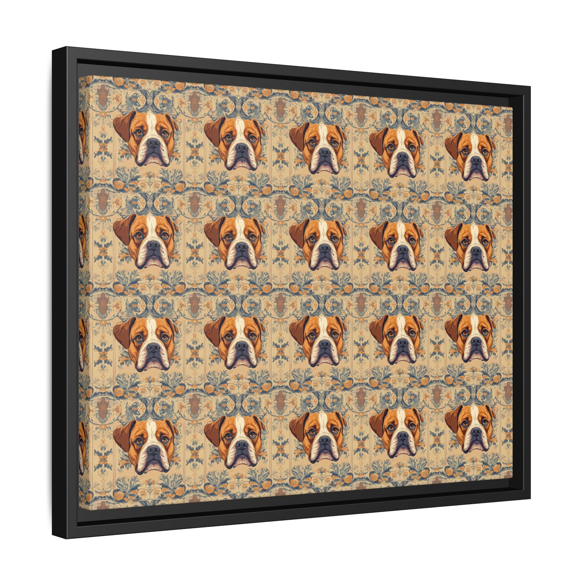 Bowtie Boxer Bliss Matte Canvas, Framed