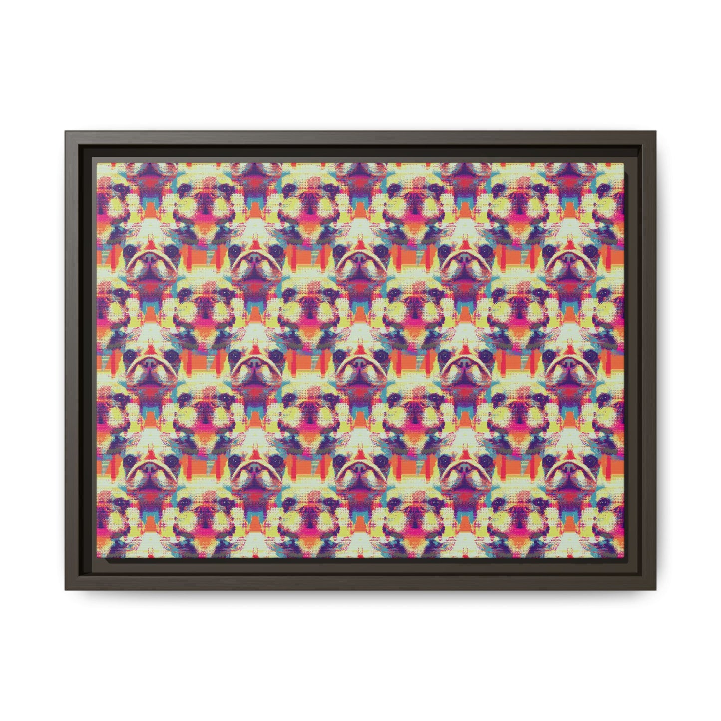 Glitchy Bulldog Blitz Matte Canvas, Framed