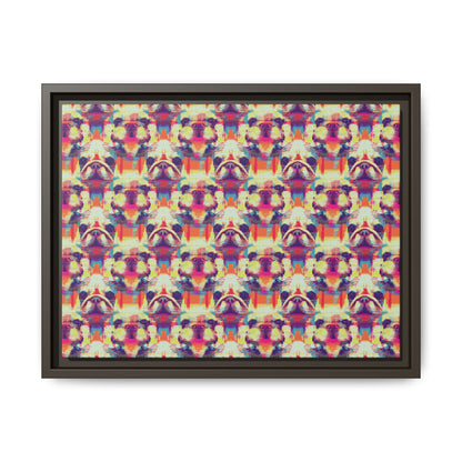 Glitchy Bulldog Blitz Matte Canvas, Framed