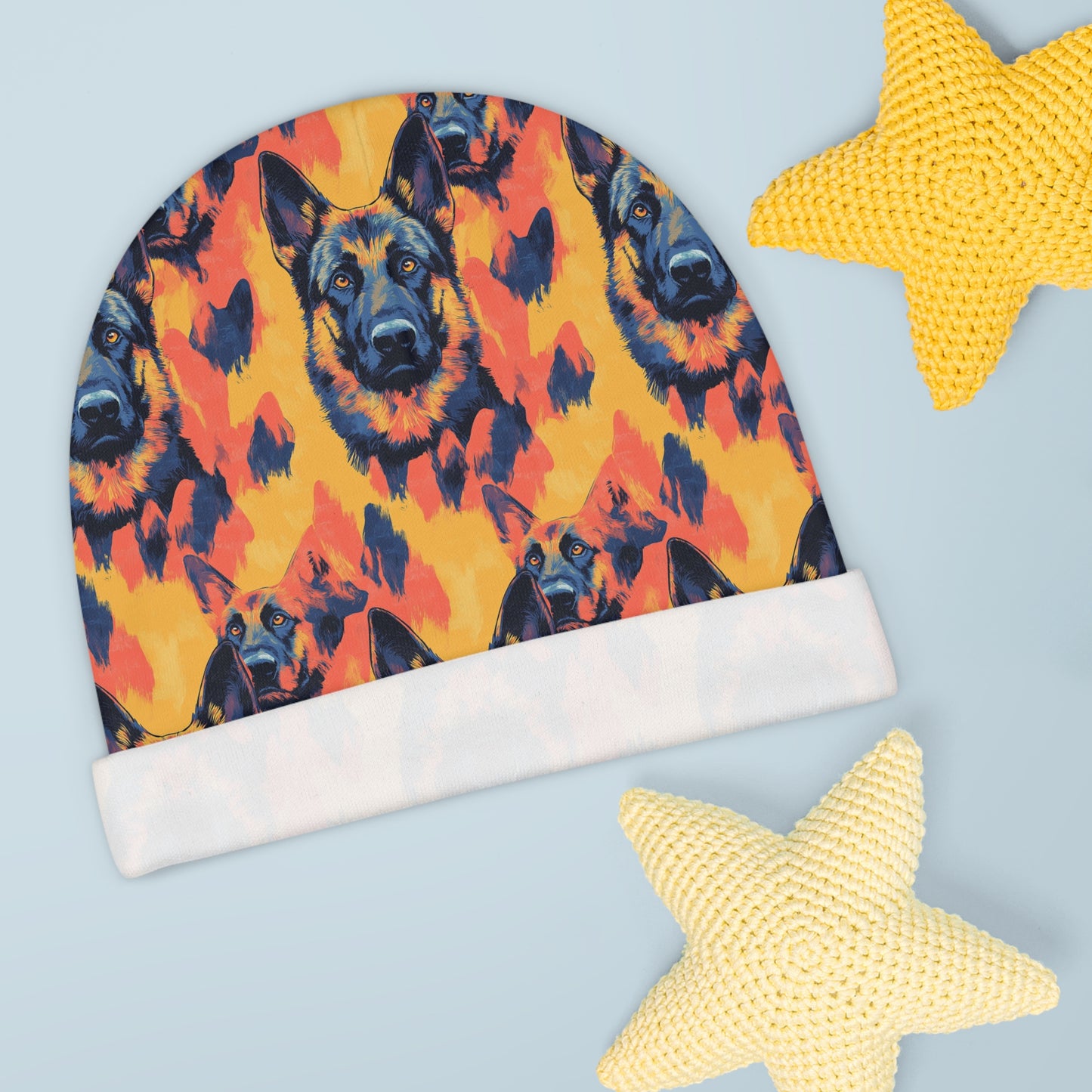 Impressionistic German Shepherds Baby Beanie