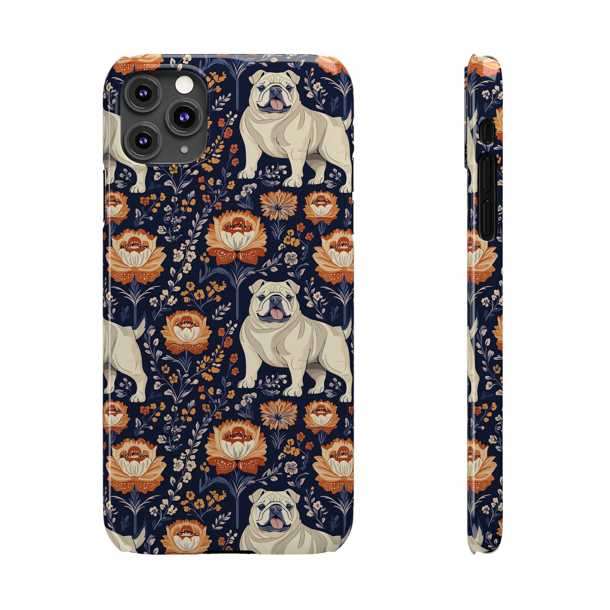 Bulldog Blossom Bonanza Slim Phone Cases