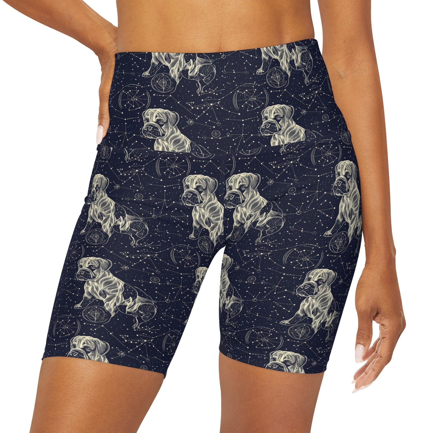 Celestial Boxer Bliss High Waisted Yoga Shorts