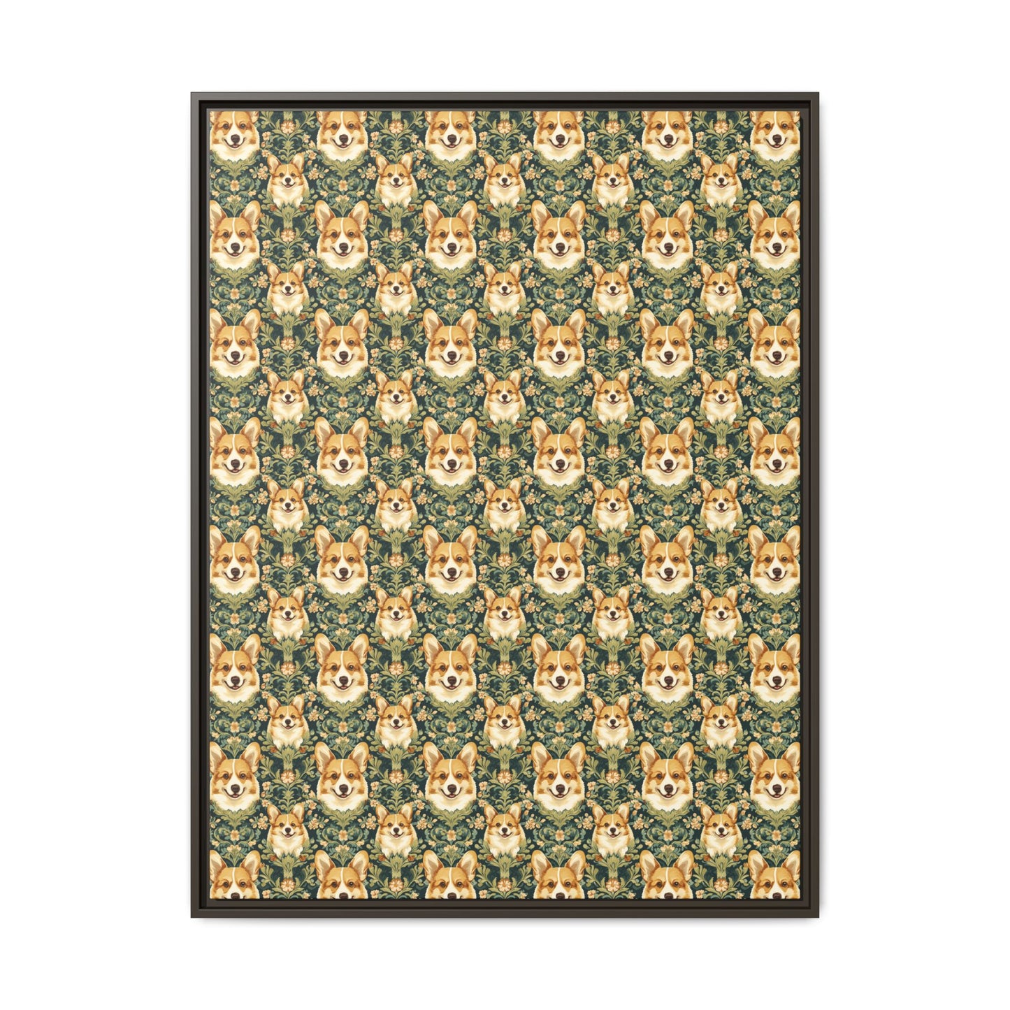 Corgi Charmz Matte Canvas, Framed