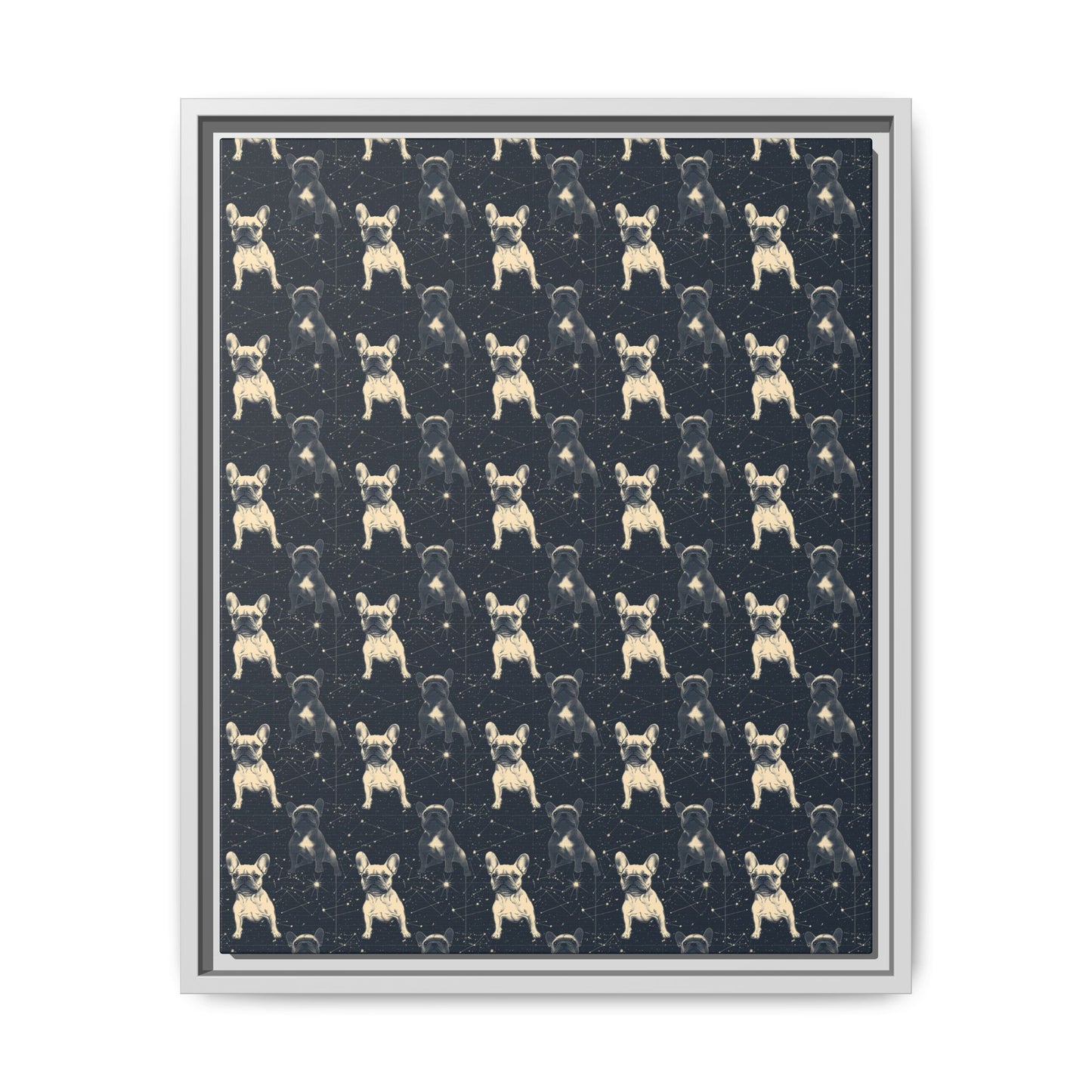 Frenchie Celestial Soar Matte Canvas, Framed