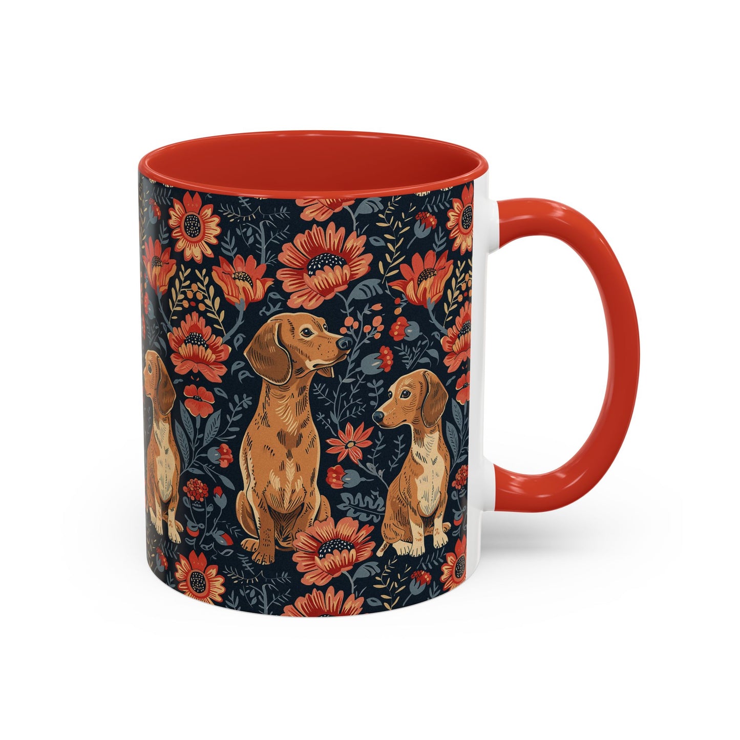 Floral Pawsome Dachsund Delight Accent Coffee Mug