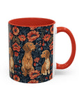 Floral Pawsome Dachsund Delight Accent Coffee Mug