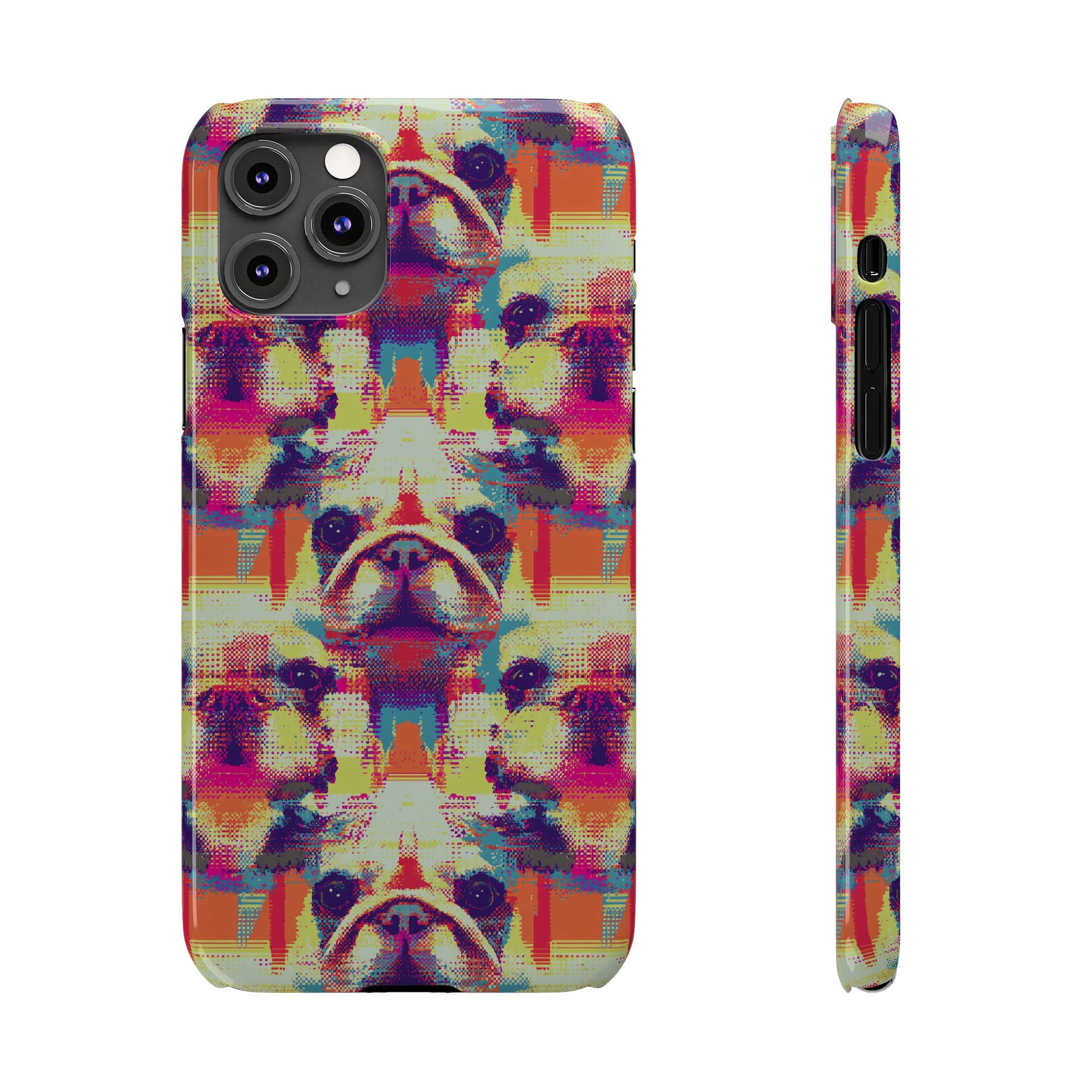 Glitchy Bulldog Blitz Slim Phone Cases