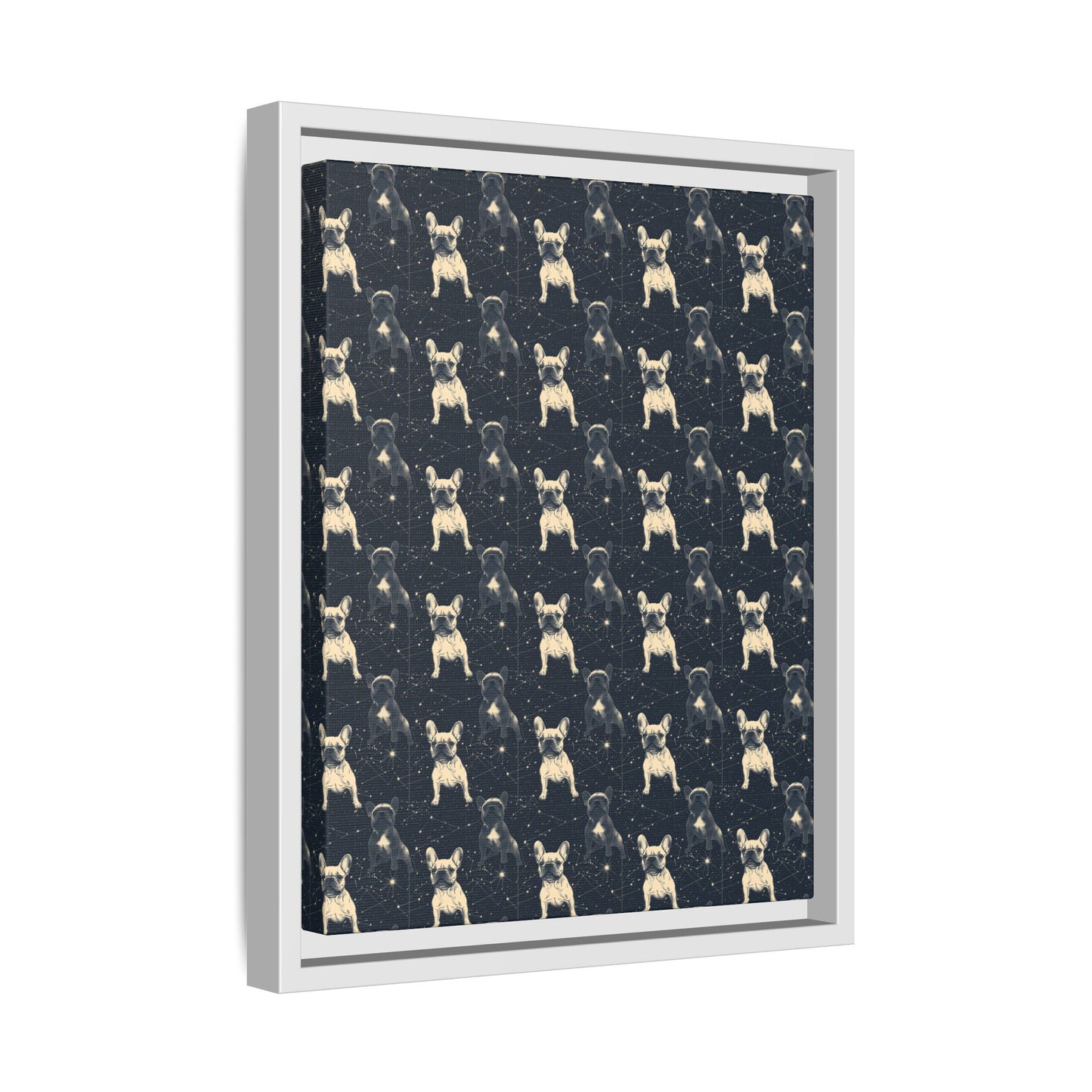 Frenchie Celestial Soar Matte Canvas, Framed