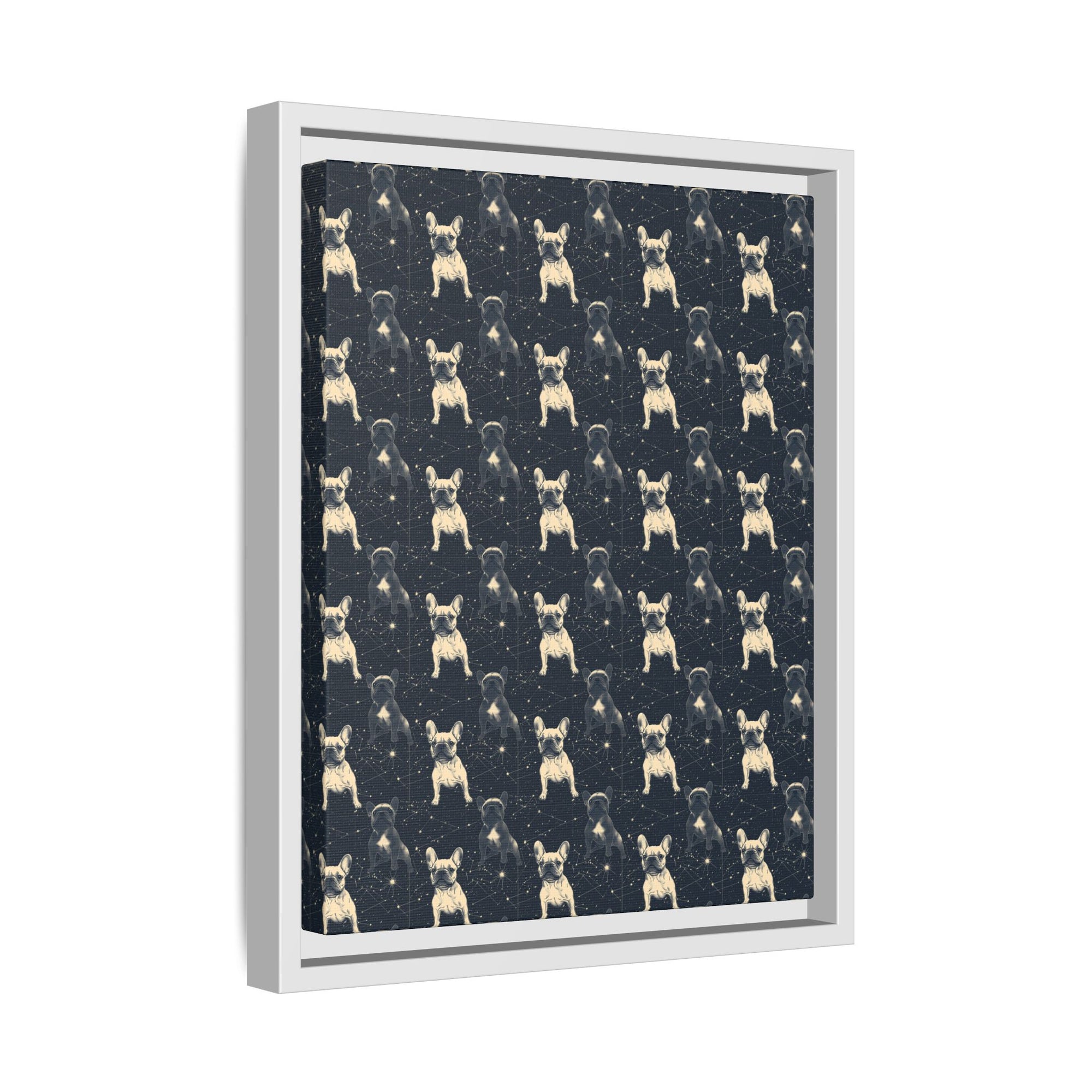 Frenchie Celestial Soar Matte Canvas, Framed