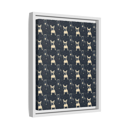 Frenchie Celestial Soar Matte Canvas, Framed