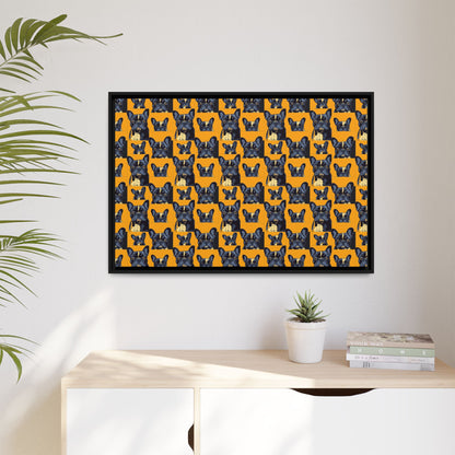 Frenchie Pawsitively Pawsome Peek-a-Boo Perfection Matte Canvas, Framed