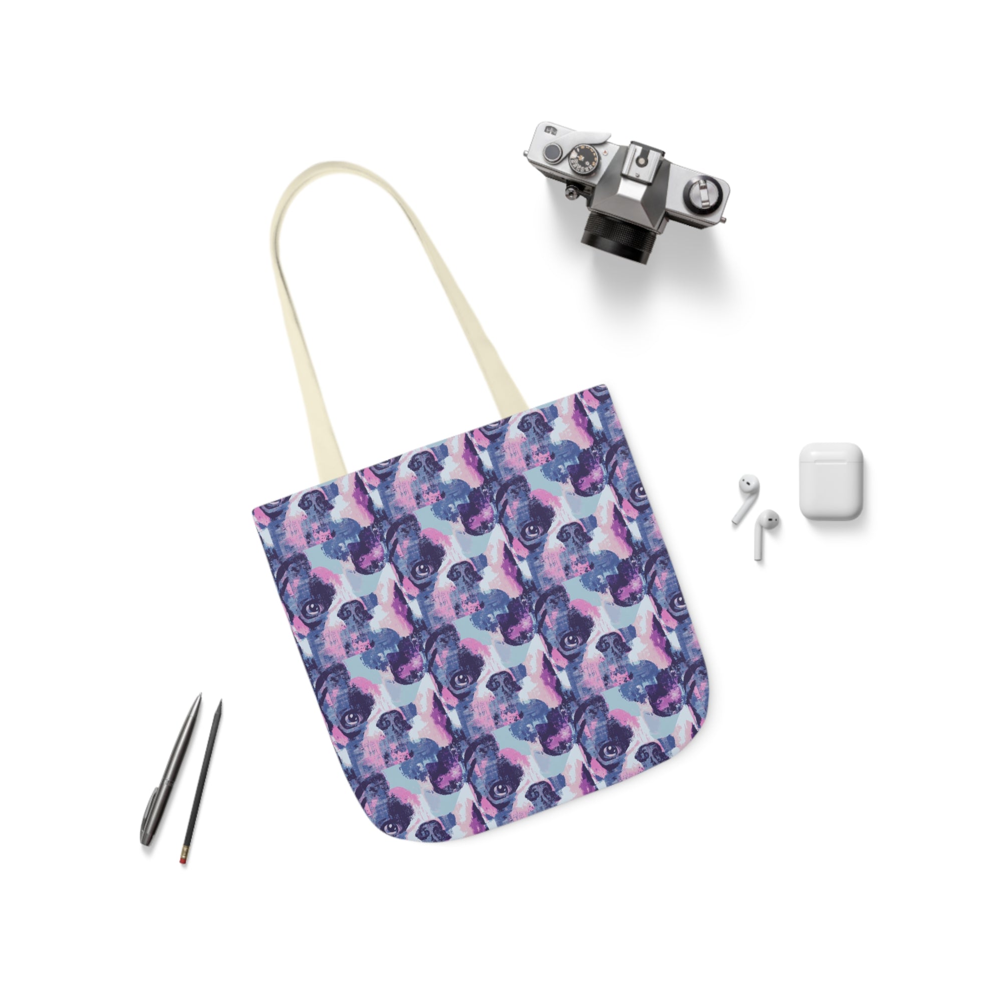 Funky Geometric Boxerista Canvas Tote Bag