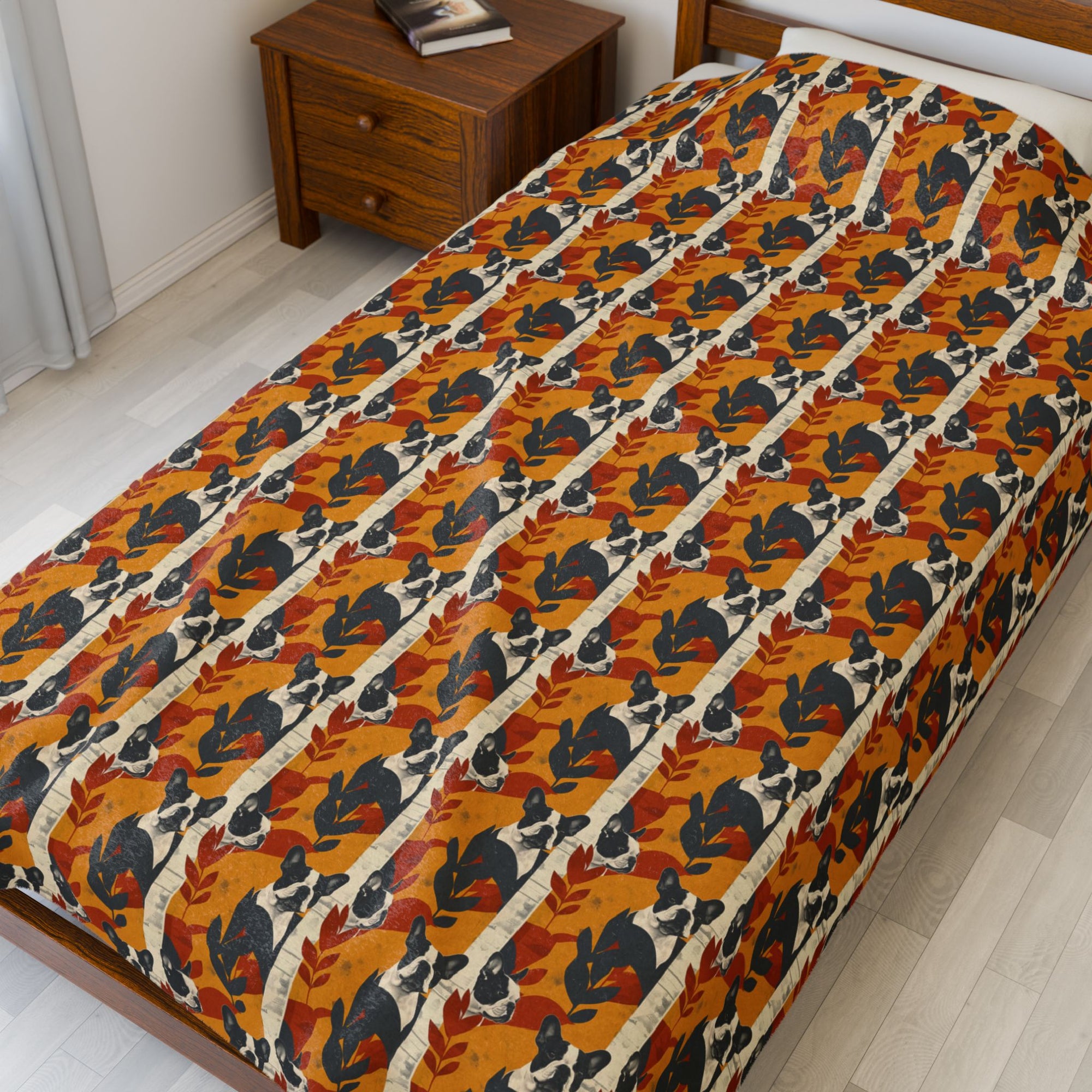 Chic Frenchie Charm Velveteen Plush Blanket