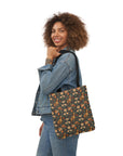 Dazzling Dachsund Blossoms & Foliage Canvas Tote Bag