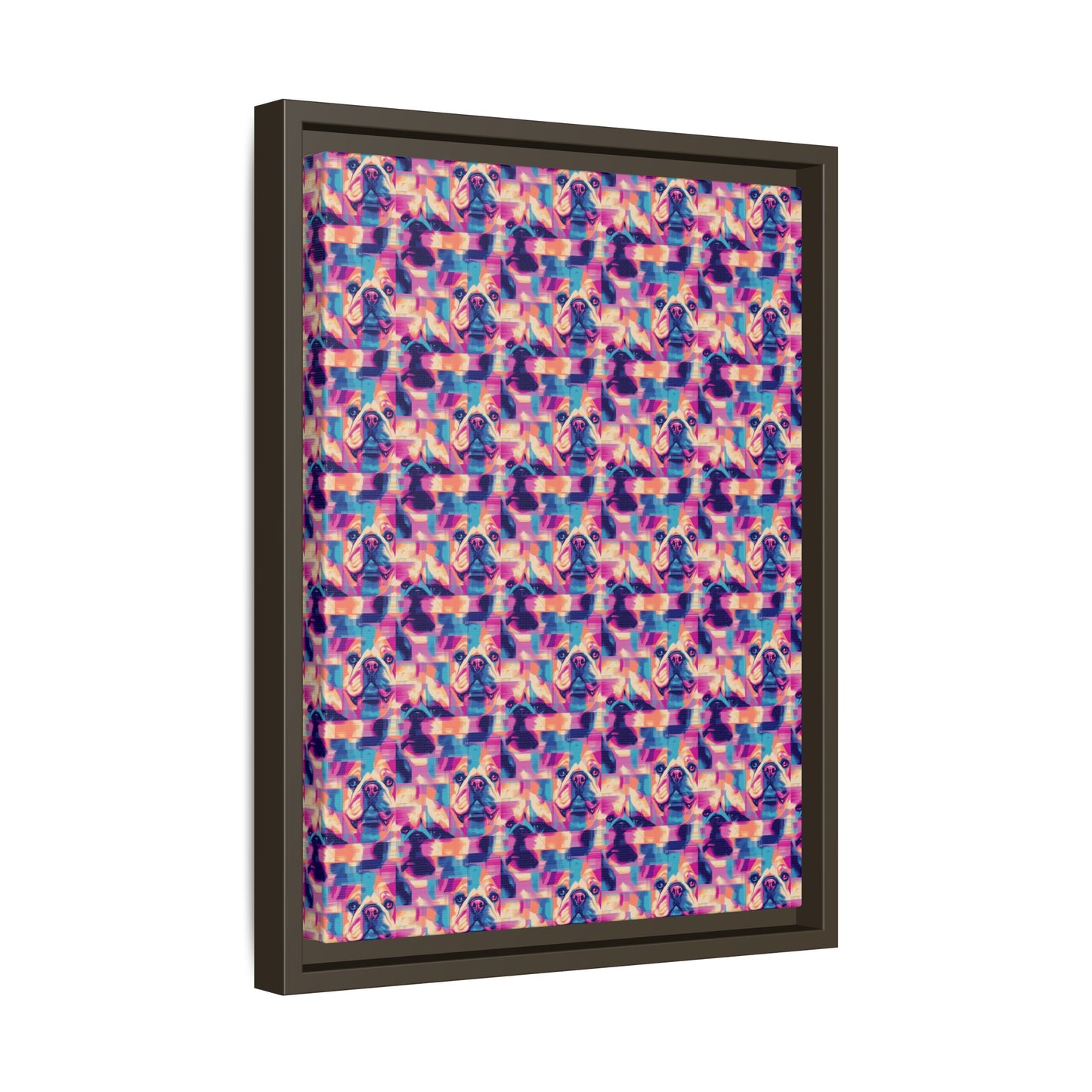 Dazzling Bulldog Chic Matte Canvas, Framed