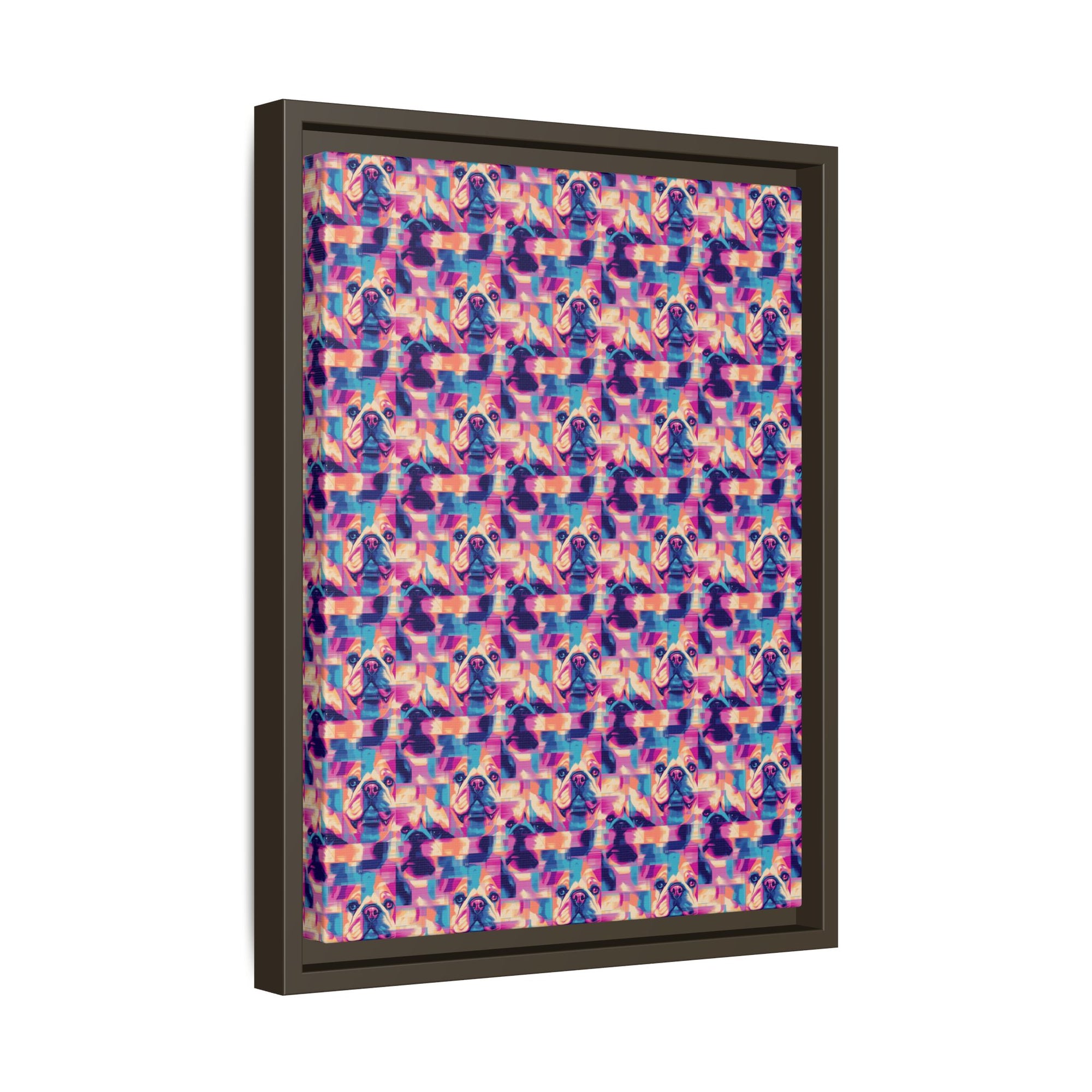 Dazzling Bulldog Chic Matte Canvas, Framed